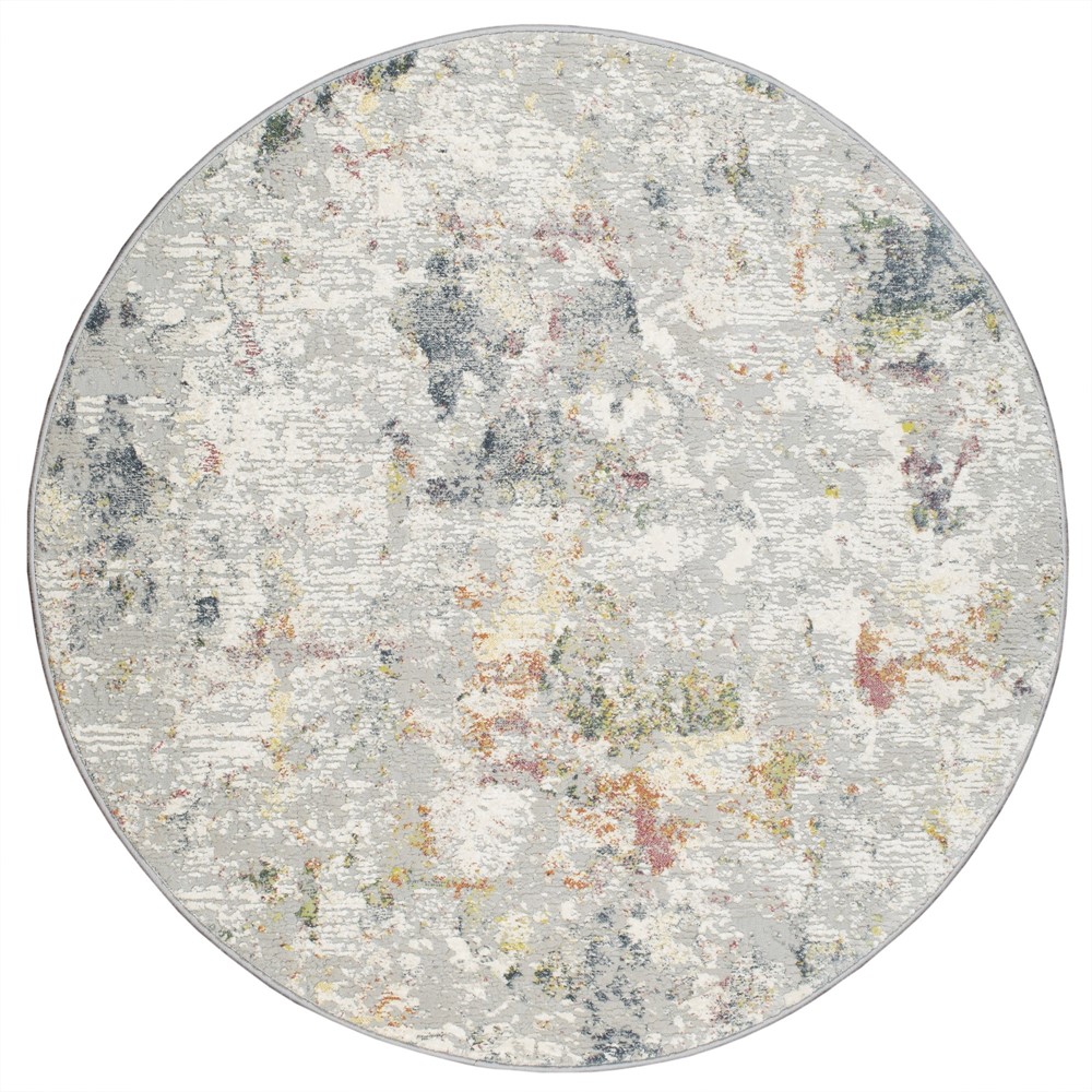 Canyon Abstract Modern Circle Rugs 52023 6424 in Grey